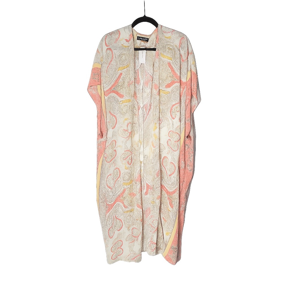 Lane Bryant Paisley Sheer Cape| Cream Coral · Resort Layer /Swim Cover-Up NWT OS
